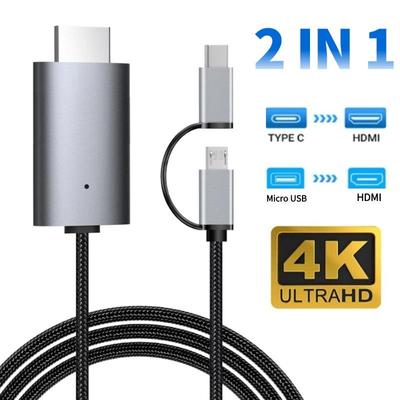 HD 1080P Kábel USB 3.0 typu C na HDMI kompatibilný Zariadenie Android k TV Projektoru Displeju pre Android telefón Tablet k TV pre MacBook Pixel iPad Dell