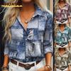 Women's Fashion Casual Long Sleeve POLO Neck Blouses & Shirts