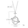 Collier minimaliste et luxueux en acier titane, orné de micro-incrustations planétaires, pour femme. Chaîne ras du cou en acier titane.