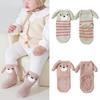 1 Pair Warm Infant Walking Socks Nonslip Bottom Cute Puppy Pattern Cosy Footwear For Cold Weather 0 to 3 Years