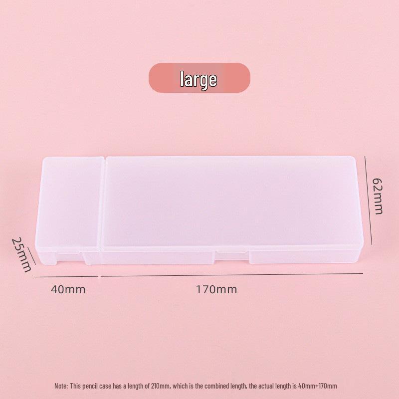 Transparent Frosted Minimalist Pencil Case - Multifunctional PP Stationery Storage Box for Students