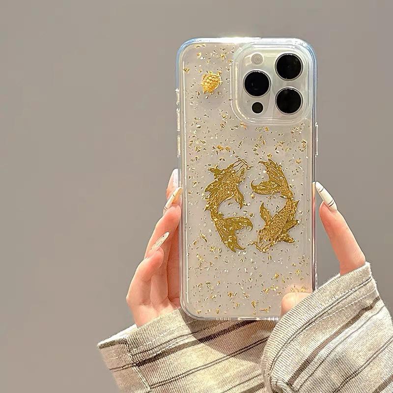 

New Year S Fa Cai Koi Mobile Phone Case Is Suitable For Iphone16Promax Epoxy Anti-Drop Apple 17 Year Of The Snake iPhone 7/8/SE 2020