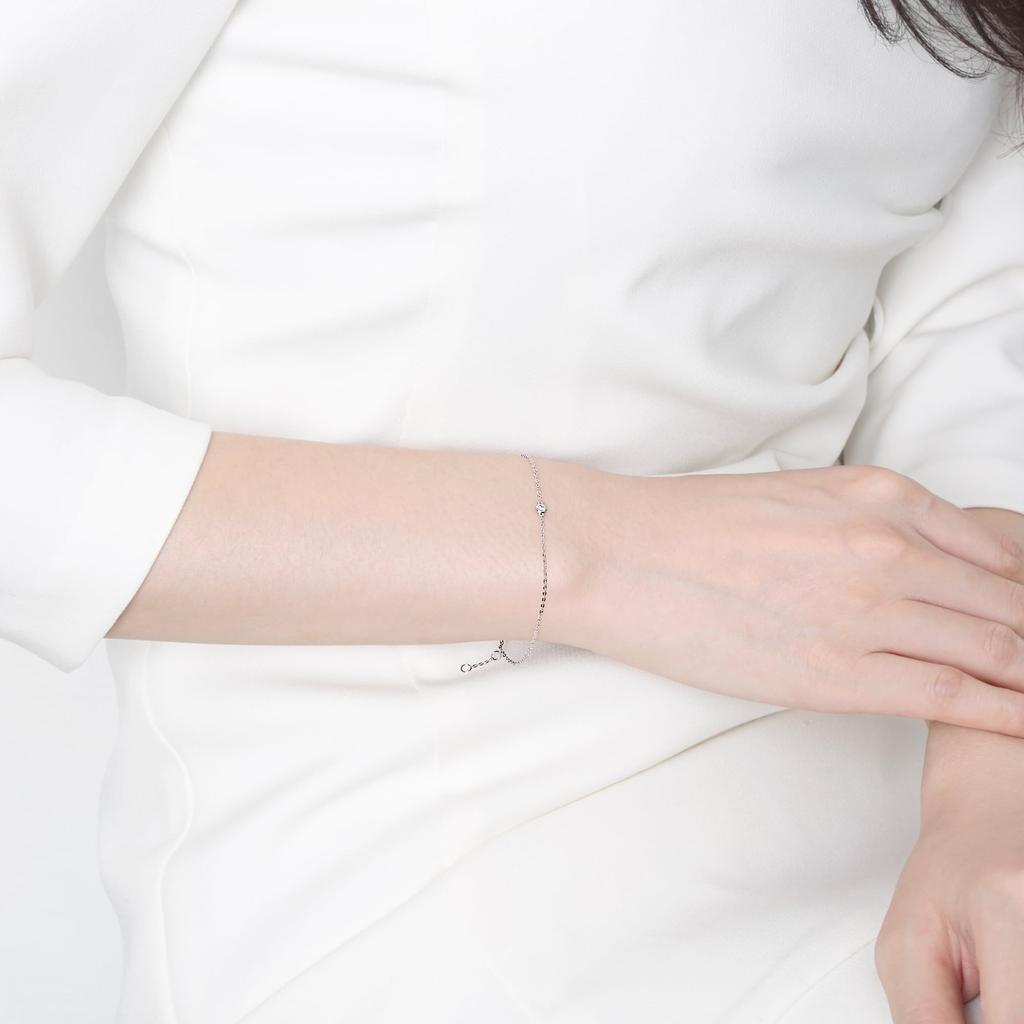 FANCIME Diamond Platinum Bracelet Ladies Lab Grown Diamond Single Carat Accessory Birthday Anniversary Christmas Women Popular Present Jewelry Gift