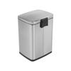 20L Stainless Steel Trash Can Step Pedal Kitchen Waste Bin Soft Close Lid Square Design Fingerprint Proof Space Saving