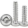 201 Stainless Steel Inner Plum Blossom Round Head Self-Tapping Screw with Washer Flat Tail, Medium Sizes M2.6/M3/M4/M5