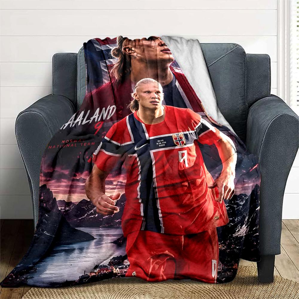 1pc Haaland15 Blanket, Gift, for Men and Women, Soft Blanket, Good for Sofa Bed Couch Travel, Lightweight Flannel Blanket