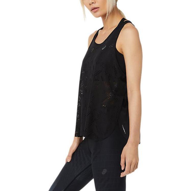 Asics Belüfteter Actibreeze Tanktop Unifarben Rundhalsausschnitt Ärmellose Weste Damen Oberteile Schwarz 2012C227-002