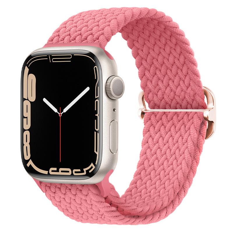 Elastic Woven Nylon Band F Smart Apple Watch Band 40 41 44 45MM Iwatch SE8 7 5 6 , Alloy Buckle Sport Soft Breathable Accessories Strap Blet Bracelet