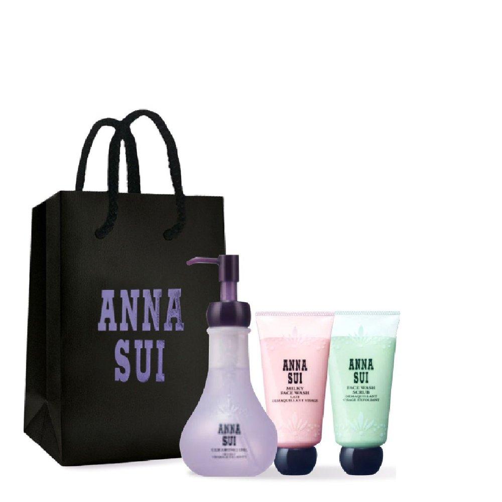 Набор Anna Sui Очищающее масло + Молочная пена + Скраб для лица (+Корзина для покупок)