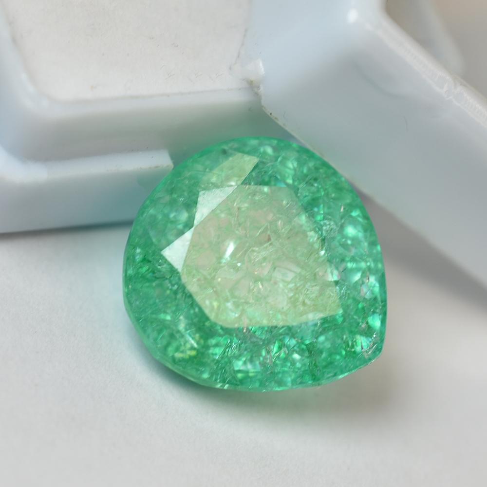Natural Green Emerald Loose Gemstone 15.50 ct Pear Cut Making for Jewelry Making and Gem Collections