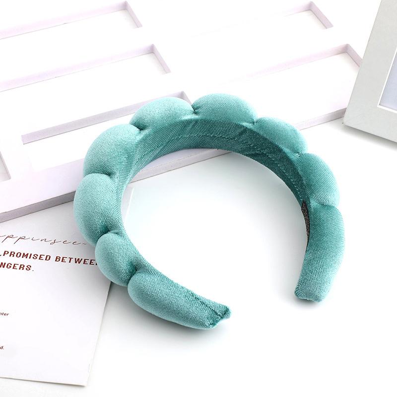 Solid Color Cloud Sponge Headband Washing Scrunchies Puffy Headband Washing Face Makeup Shower Skincare Hair Band