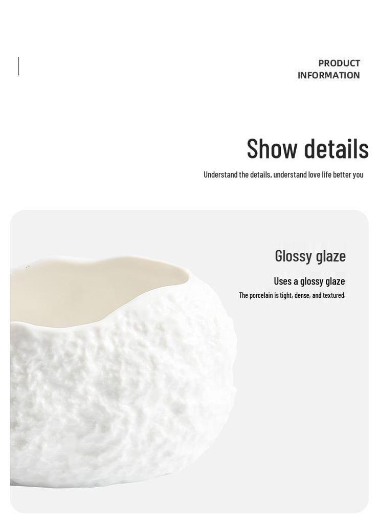 Rock Pattern Oval Dessert Bowl for High-End Molecular Cuisine