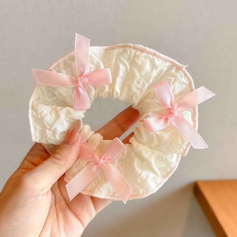 Korean Style Spring/Summer Floral Intestine Hair Scrunchie for Women – Elegant Ponytail Tie and Mori Girl Accessory.