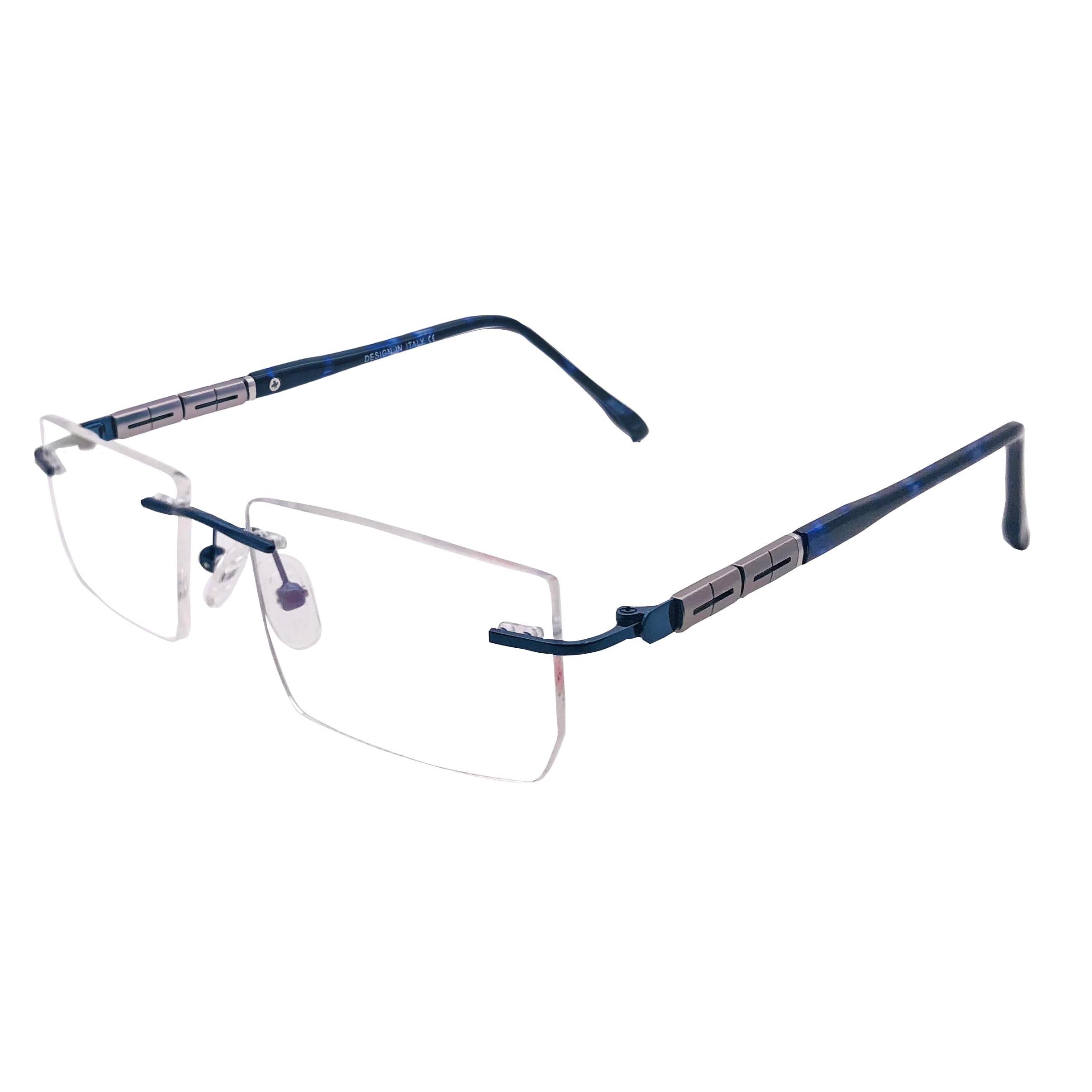 

RSINC RimLess frame/eyeglass/Spectacle, Optical, Metal For Men And Women, Play Blue Blue 3110 52-18-145 (IB-2) M1