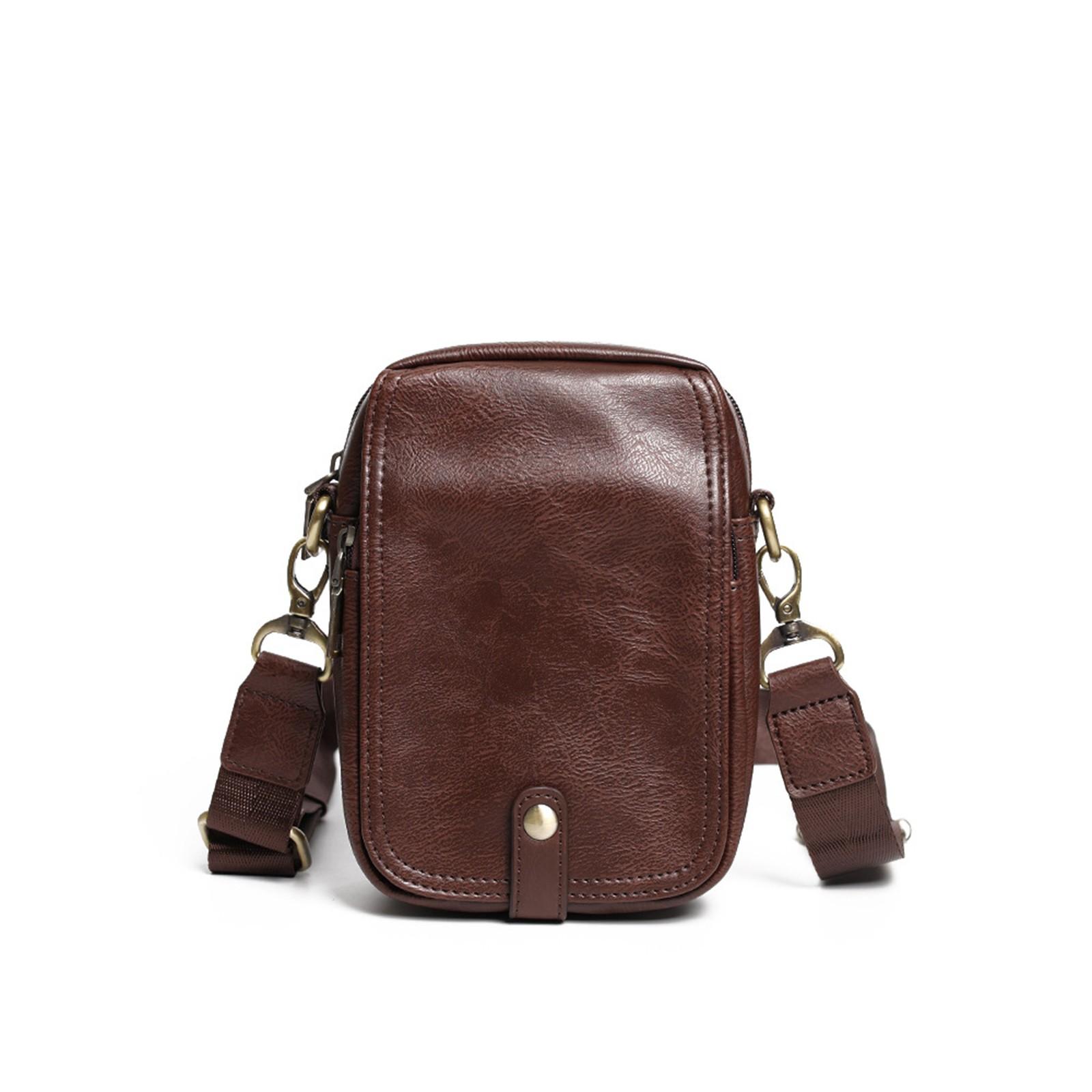 

Мужская сумка через плечо, повседневная японская и корейская сумка-мессенджер, спортивная сумка для мобильного телефона One Size кофейный