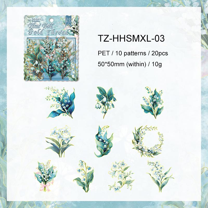 Sea of Flower Frame Series Vintage Plant Floral Landscape PET Sticker Creative DIY Journal Material Collage Stationery