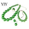 Faux Pearl Earrings Necklace 3Pcs/Set Imitation Pearls Jewelry Set, Adjustable Length Choker with Ear Studs Wedding Bracelet And Bracelet, Set