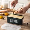 Butter Tray with Lid and Butter Crimp Knife Countertop Unbreakable Metal Container with High Quality Double Silicone Seal