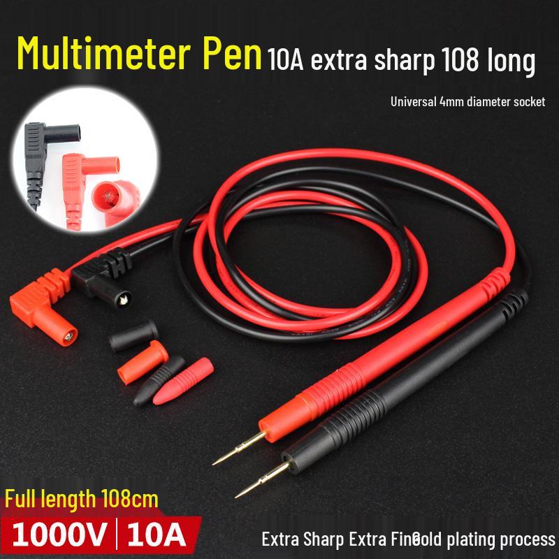 Extra Fine Silicone Multimeter Test Leads with Super Sharp Long Needle Probes