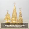 3 Pieces Glass Christmas Tree Semi-Transparent Tabletop Decoration Festive