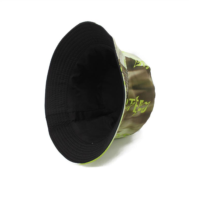 Outdoor Sun Hat Digital Printing Bucket Hat Colorful Double-Sided Basin Hat Smudged Bucket Hat Couple Vacation Sun Protection Hat