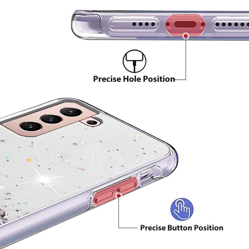 Original Glitter Silikon Transparent Fall für Samsung Galaxy S24 S23 S22 S21 S20 Hinweis 20 10 Ultra Plus FE S10 Lite s10 E Fundas