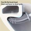 1 Pack Silicone Flexible Toilet Brush Flexible Silicone Toilet Brush Set, Wall Mounted Bathroom Cleaning System with Plastic Holder