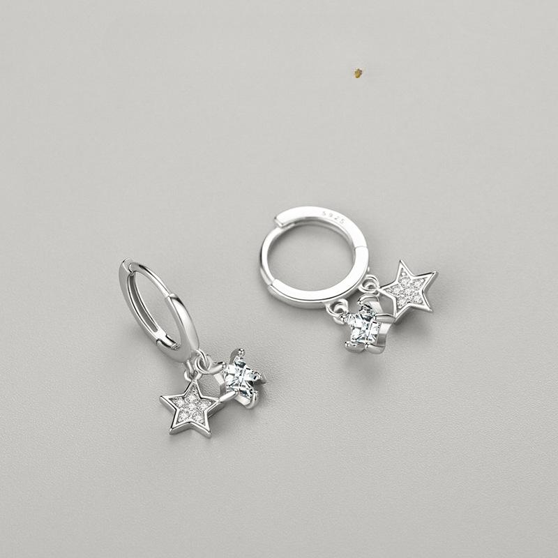 1PAIR Star Micro-set Earrings Women's European and American Personality Trend Fashion Niche Design Internet Celebrity Earrings