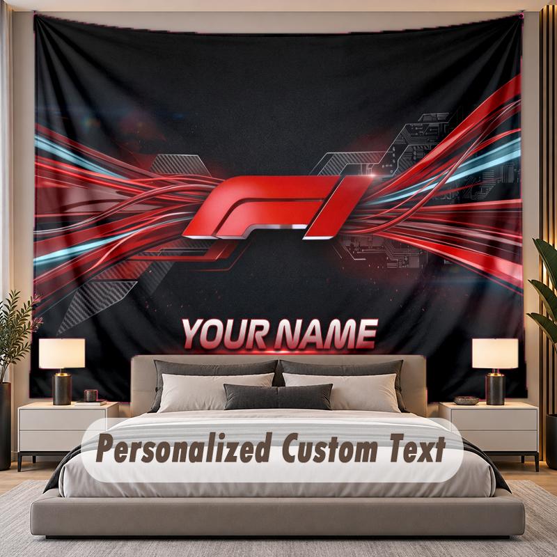 Custom Name Text Tapestry F1 Personalized Polyester Wall Tapestry For Bedroom And Room