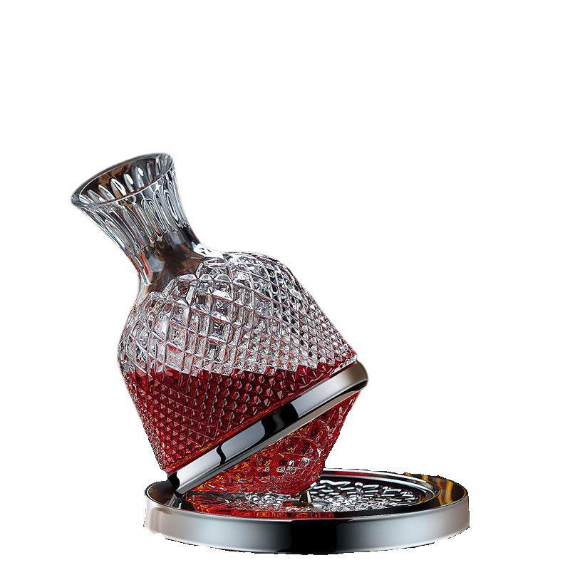 Crystal Red Wine Decanter: Elegant Rotating Glass with Luxury Design for Home Use