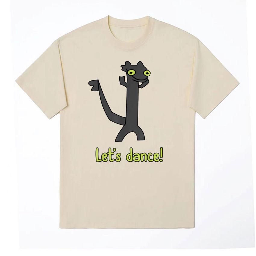 Toothless Dance Meme Let's Dance Meme T Shirt Men Women Fashion Retro Gothic Funny T-shirts Casual Cotton Oversized T-shirt Tops