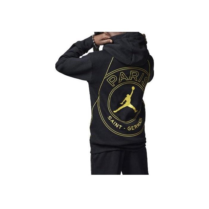 Jordan Logo Letter Print Hooded Sports Sweatshirt Kids Sweatshirt Black FJ6006-010