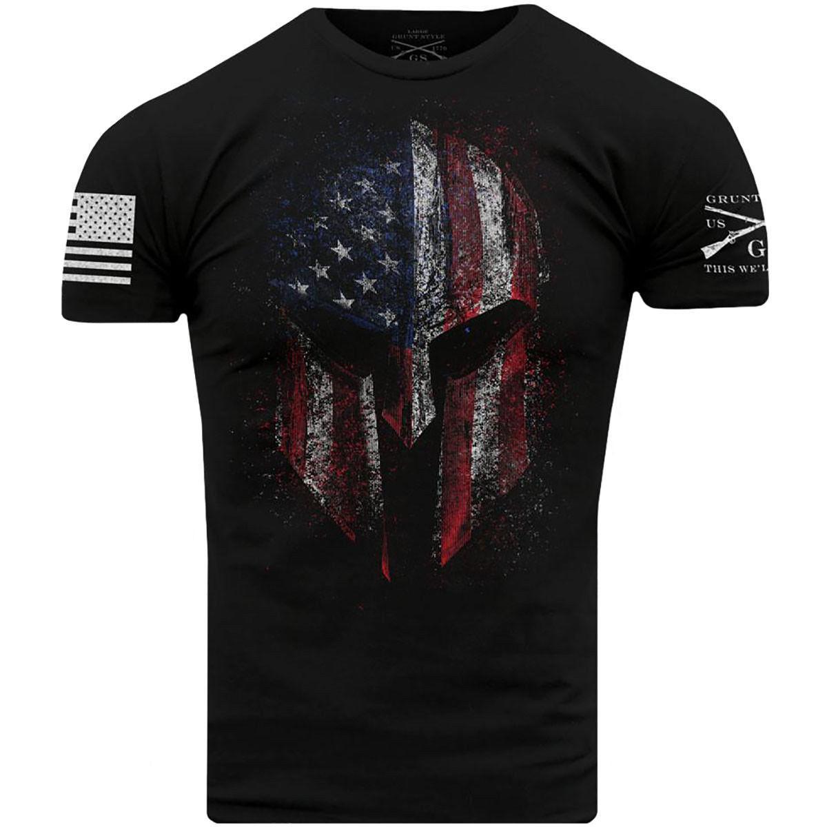 

2021 American Men s Fashion T-shirt Skull Flag Printed Casual Personality T-shirt S-4XL