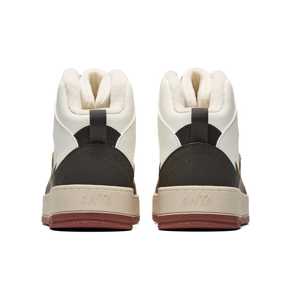 Men's Sneakers ANTA Original 2 Skate Shoes Men's High-top Ivory White/Sparrow Tea Brown/Smoked Red