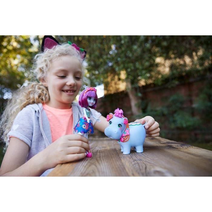 Enchantimals balade au zoo poupée hedda hippo 15 cm et lake