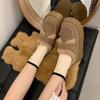 Warm Lamb Wool Cotton Padded Shoes Women Flat Thicken Plush Winter Boots Woman Non Slip Thick Bottom Ankle Snow Boots