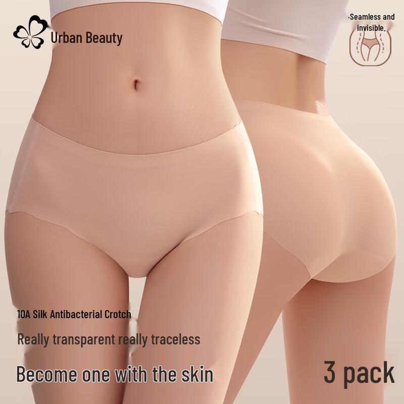 

Женские бесшовные трусы-слипы средней посадки из шелковистой смеси XL