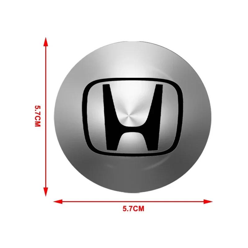 For Honda 4Pcs Car Wheel Center Hub Cap 56mm Emblem Decal Wheel Sticker For Honda Civic Mugen Accord Odyssey JAZZ CRV Fit Hrv Ja