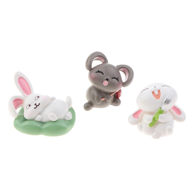 Micro Landscape Small Ornaments Resin Crafts Moon Cakes Rabbit Mid-Autumn Festival Decoration