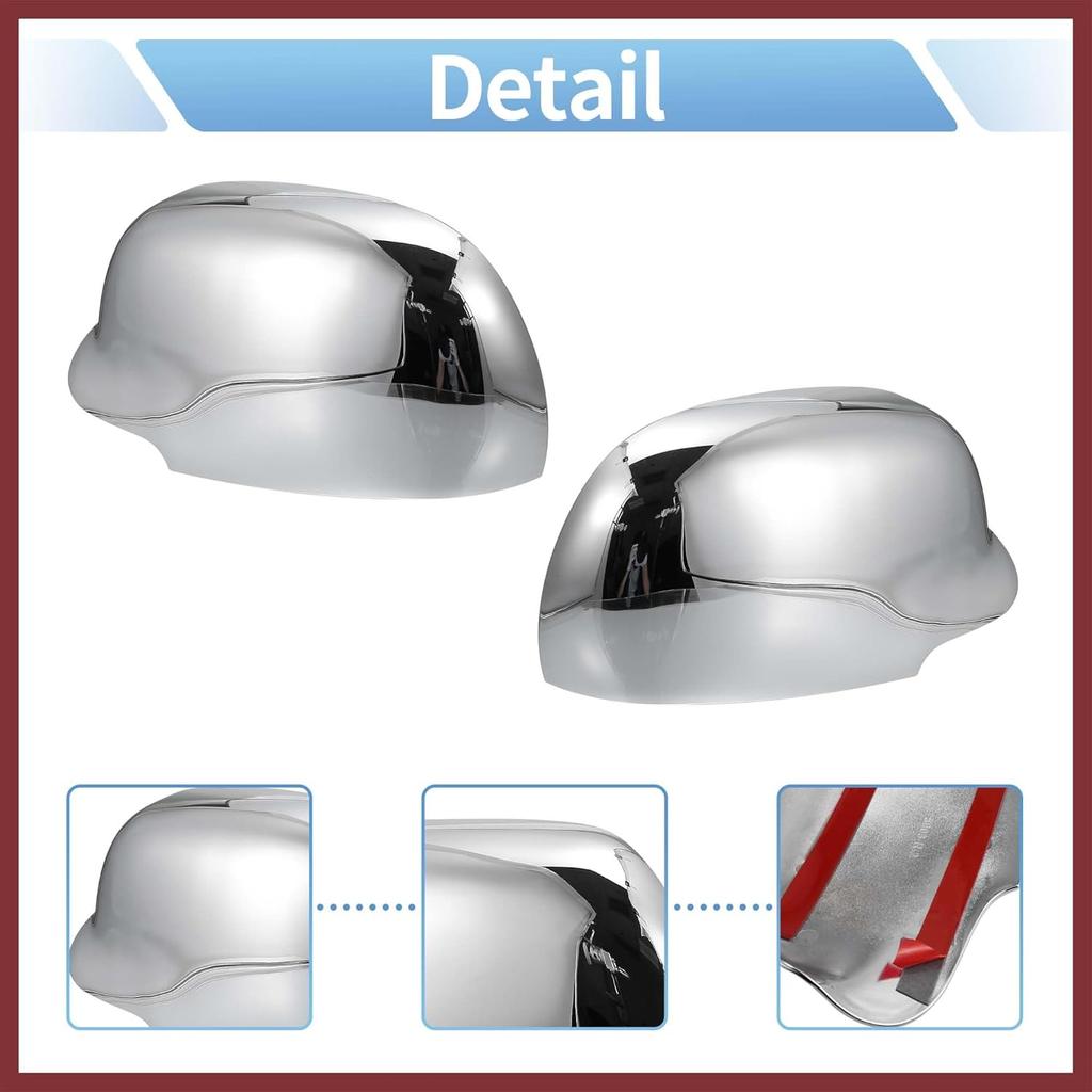 for GMC Envoy 2002-2009 for Buick Rainier 2004-2007 Driver Passenger Side Mirror Covers Cap Overlay Rearview Mirror Guard Covers Silver Tone 1 Pair