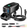 Motorcycle 48W Mobile Phone Quick Charger Waterproof and Dustproof  Intelligent Fast Charging Voltage Display ON/Off