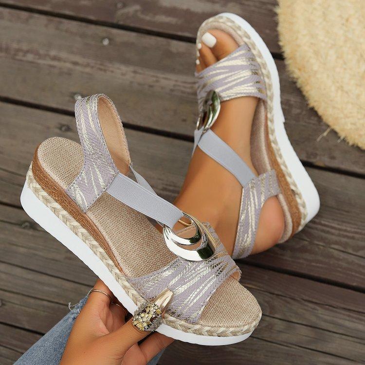 Women's Wedges Sandals  Summer Snake Print Platform Sandals Gladiator Shoes Woman Comfort Casual Med High Heels Sandals