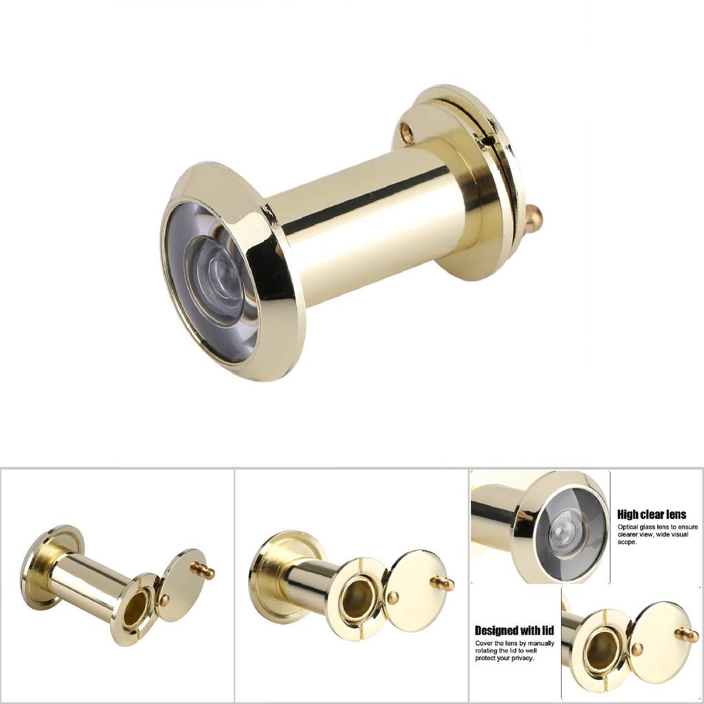 Home Security Optical Glass Wide Angle Door Viewer Door Scope Viewer (Gold)