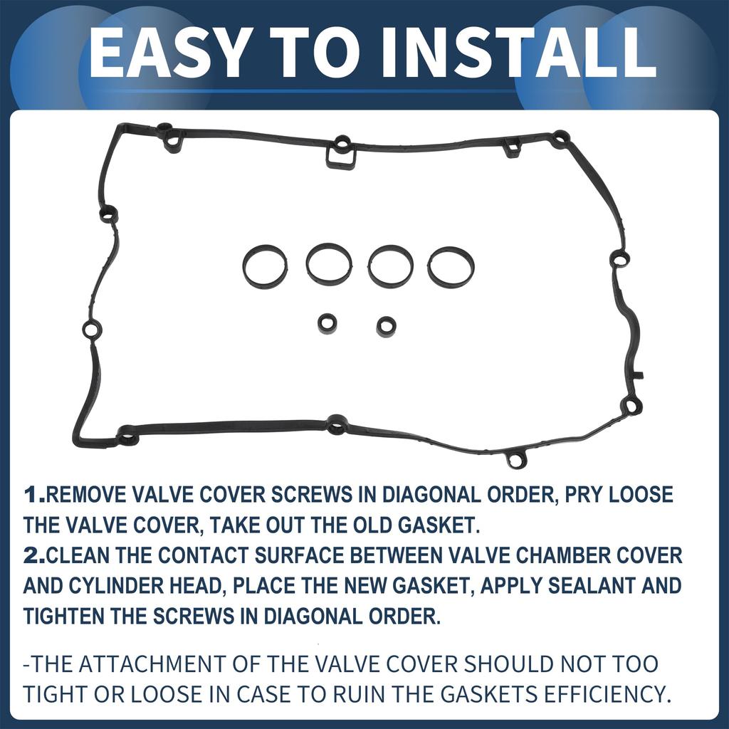 INFINAUTO Valve Cover Gasket Cylinder Head Valve Seal Gasket Spark Plug Gasket Number 11127582400