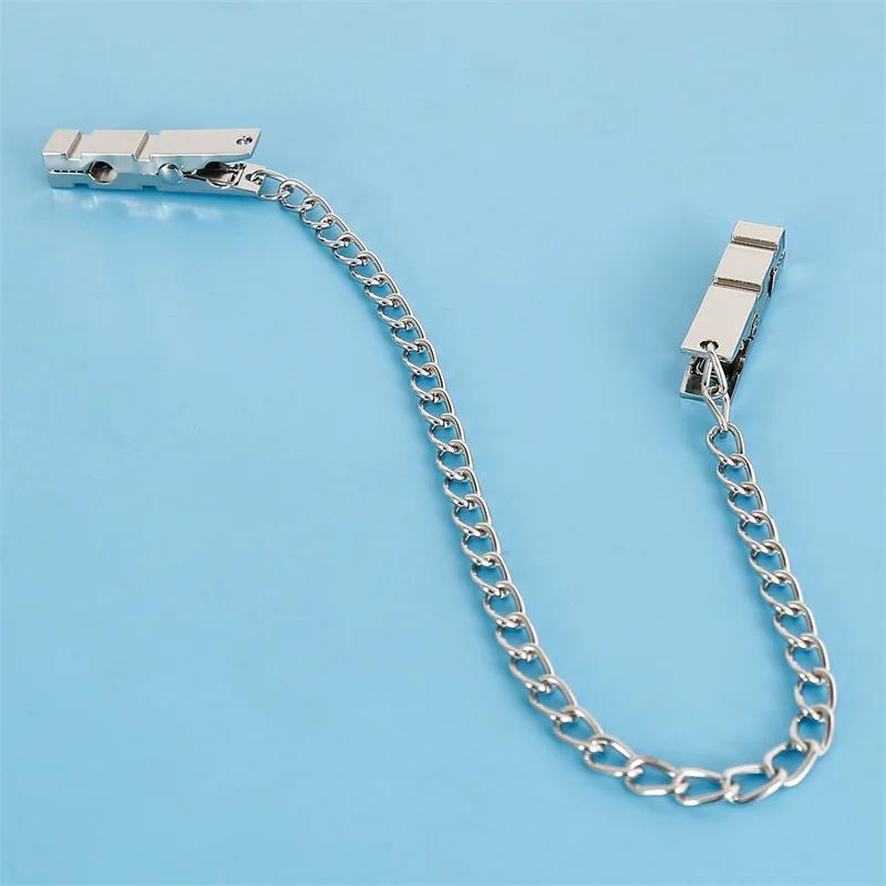 1 Par de Metal con Cadena Pinzas Sexy para Pezones de Senos Juego para Adultos Fetichismo Coqueteo Burlas Juguetes Sexuales para Parejas