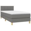 Boxspringbed met Matras Donkergrijs 80 x 200 cm Stof