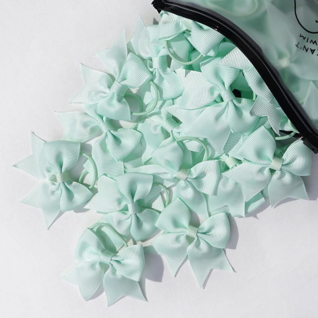 20Pcs Mini Hair Bows for Babies Girls Soft Elastic Hair Ties Ponytail Holders Infant Kids Hair Accessories Set