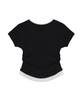 Nigaennikol Layered Shirring Slim Top_Black