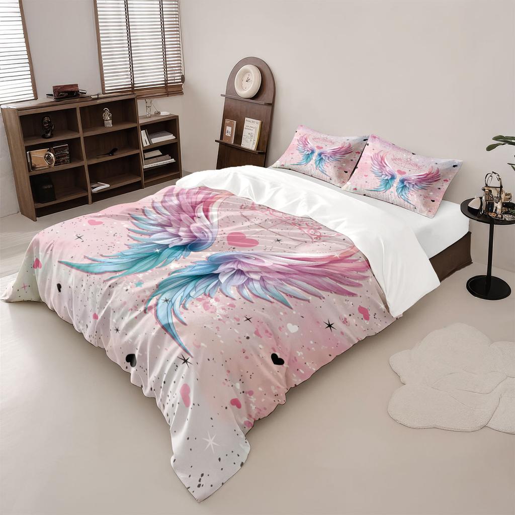 Bedding Three-Piece Wing 3D Printing Pillowcase Quilt Cover Creative Home Textile Spot