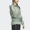 Adidas Solid Color Zip Hoodie Jacket Women Outerwear Green HY2828